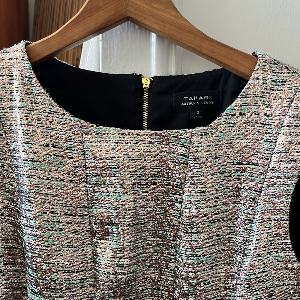 Golden sparkling Tahari dress